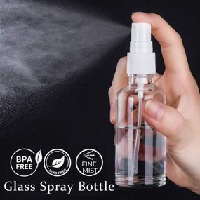img 3 attached to 🌿 Set of 3 Small Clear Glass Spray Bottles for Essential Oils with Plastic Sprayers - 2oz Capacity