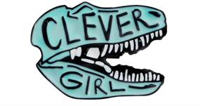 img 3 attached to 🦖 Charmart Clever Girl Enamel Pins Set of 2 - Dinosaur Brooch for Denim Coats, Bags, Backpacks, Jackets, Shirts, Lapels - Animal Badges & Gifts