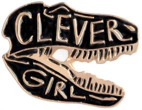 img 2 attached to 🦖 Charmart Clever Girl Enamel Pins Set of 2 - Dinosaur Brooch for Denim Coats, Bags, Backpacks, Jackets, Shirts, Lapels - Animal Badges & Gifts