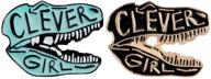 🦖 charmart clever girl enamel pins set of 2 - dinosaur brooch for denim coats, bags, backpacks, jackets, shirts, lapels - animal badges & gifts logo