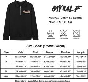 img 2 attached to Stay Comfy and Stylish with Women's Mama Life Sweatshirt - Zip Up, High Collar Pullover Jacket".