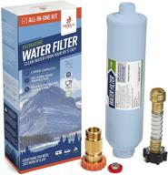 🔥 firebelly outfitters inline carbon water filter starter kit - rv/marine with flexible hose protector, water pressure regulator – enhanced protection against bad taste, odor, iron, lead, chlorine, sediment, mold logo