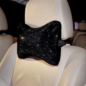 img 2 attached to Carwales 2Pcs Neck Rest: Stylish Black Diamond Car Neck Pillows for Ultimate Driving Comfort, Ideal Car Accessories for Men and Women