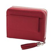 👛 bifold leather blocking wallet for women - black handbags & wallets combo logo