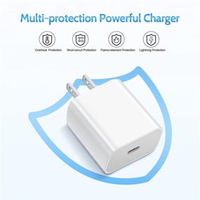 img 2 attached to 🔌 Apple MFi Certified 20W PD Type C Fast Charger for iPhone - Loedds Travel Plug with 6FT USB C to Lightning Quick Charge Sync Cable - Compatible with iPhone 12/11/XS/XR/X/8/SE 2020, iPad