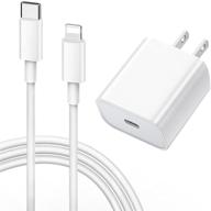 🔌 apple mfi certified 20w pd type c fast charger for iphone - loedds travel plug with 6ft usb c to lightning quick charge sync cable - compatible with iphone 12/11/xs/xr/x/8/se 2020, ipad logo