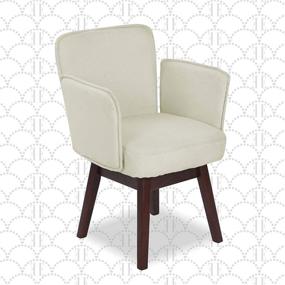 img 4 attached to Elle Decor Upholstered 360 Degree Mobility Furniture in Home Office Furniture