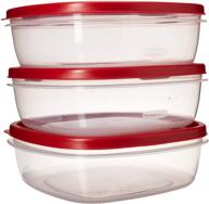 🔴 rubbermaid 7j71 easy find lid square 9-cup food storage containers, red (pack of 3) - 085275709247 logo