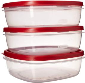 img 4 attached to 🔴 Rubbermaid 7J71 Easy Find Lid Square 9-Cup Food Storage Containers, Red (Pack of 3) - 085275709247