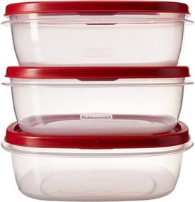 img 3 attached to 🔴 Rubbermaid 7J71 Easy Find Lid Square 9-Cup Food Storage Containers, Red (Pack of 3) - 085275709247