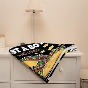 img 1 attached to 🌮 Taco Blanket Burrito Flannel Plush Throw: Funny Gift for Boys, Men, and Kids - Ultra Soft Tortilla Fleece Blanket, Lightweight & Cozy Bed, Couch, or Chair Decor - 40"x30" Extra Small Size for Toddlers