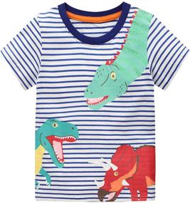 img 1 attached to 🐸 Frogwill Toddler Dinosaur Print Sleeve T-Shirt for Boys' - Tops, Tees & Shirts