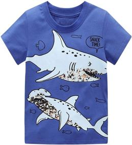 img 2 attached to 🐸 Frogwill Toddler Dinosaur Print Sleeve T-Shirt for Boys' - Tops, Tees & Shirts