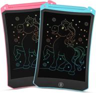 🎨 2-pack racegt 8.5-inch lcd writing tablet with colorful screen - reusable drawing pad for kids and adults at home, school, and office (pink & blue) logo