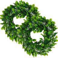 🌿 2-packs of ultraoutlet artificial eucalyptus wreath – 11 inch plastic greenery leaves for door, window, wall, wedding party, and home decoration logo