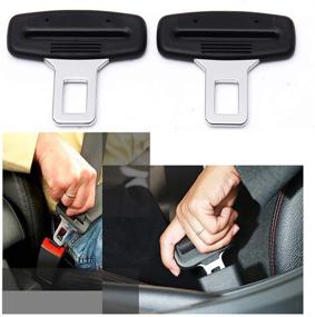 img 1 attached to 🚗 Enhance Car Safety with 4pcs Universal Black Car Seat Belt Clips!