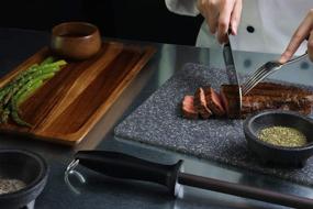 img 2 attached to Enhance Your Chef Skills with the Noble Home & Chef Professional 11.5 Inch Ceramic Honing Rod featuring 2 Grit Options, Firm-Grip Handle, Hanging Ring, and High-Quality Japanese Ceramic. Perfect for Chefs! (Black, 2000/3000 Grit)