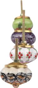 img 2 attached to 🌸 25-Pack of Hand-Painted Antique Floral Cupboard Pull Knobs - Multicolor Ceramic Knobs for Cabinet, Dresser, Drawer, and Furniture (Round)