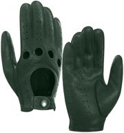 harssidanzar unlined men's goatskin leather driving gloves & mittens - premium accessories logo