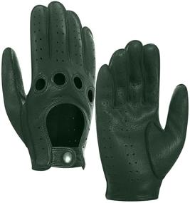 img 4 attached to Harssidanzar Unlined Men's Goatskin Leather Driving Gloves & Mittens - Premium Accessories