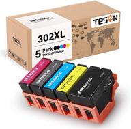 tesen remanufactured 302xl ink cartridge replacement for epson 302xl 302 t302xl t302 with upgraded chip compatible with epson xp-6000 xp-6100 printer - 5 pack t302xl020 t302xl120 t302xl220 t302xl320 t302xl420 logo