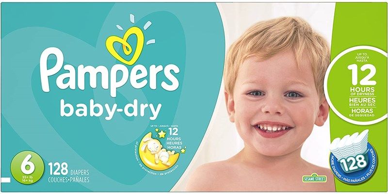  Pampers Baby-Dry Disposable Diapers Size 6, 128 Count, ECONOMY  PACK PLUS : Everything Else