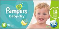 подгузники pampers baby-dry размер 6 - экономический пакет плюс (128 штук) логотип