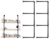 📚 set of 2, 3/4 inches malleable cast iron pipe, 4 tier vintage industrial wall mount bookshelf shelving unit - diy open bookshelf, shelf shelves for home improvement and kitchen logo