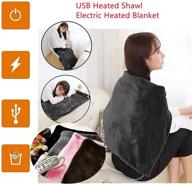 z-yql usb heated shawl: cozy flannel blanket with adjustable heat control for car, home, and office use (100x65cm, black) logo