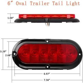 img 3 attached to 🚦 NPAUTO 2Pcs 6" Oval Trailer Tail Lights: Red 6 LED Stop Turn Brake Light, Waterproof for RV Truck Boat
