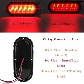 img 1 attached to 🚦 NPAUTO 2Pcs 6" Oval Trailer Tail Lights: Red 6 LED Stop Turn Brake Light, Waterproof for RV Truck Boat