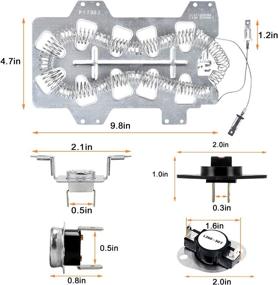 img 2 attached to 🔥 DC47-00019A Dryer Heating Element for SAMSUNG: High-Quality Heater Element with Thermal Fuse & Thermostat Dryer Parts - Replace DVE50M7450W/A3 DV40J3000EW/A2