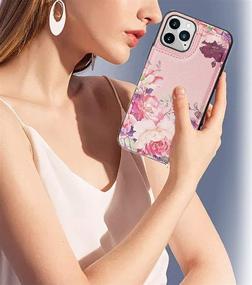 img 3 attached to 🌸 Crosspace iPhone 12 Pro Max 5G Case Wallet for Women and Girls - Card Holder & Special Design, Premium PU Leather Back Wallets Flip Cover Cases (Pink Flower, 6.7 inch, 2020 Release)