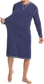 img 1 attached to 🌙 Men's SWOMOG Nightshirt with Crewneck Sleeve for Comfortable Sleep & Lounge