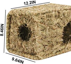 img 3 attached to 🐇 Natural Grass Foldable Bed Hut for Rabbits, Small Animals - Handcrafted Hideaway, Hideout Hut Toy Playhouse