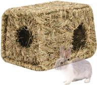 🐇 natural grass foldable bed hut for rabbits, small animals - handcrafted hideaway, hideout hut toy playhouse логотип