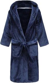 img 4 attached to 👨 Astronaut Boys' Hooded Sleepwear Bathrobe Selections for Sleepwear & Robes