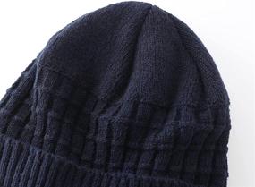 img 2 attached to 🧢 Warm Winter Ski Skull Cap for Men and Women - LLmoway Knit Visor Cuff Beanie with Fleece Lining