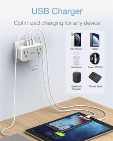 img 2 attached to 🔌 TESSAN Multi Plug Outlet Extender with USB: Double Electrical Outlet Splitter with 3 USB Wall Charger - Ideal for Travel, Home, Office, Dorm