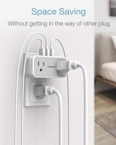 img 1 attached to 🔌 TESSAN Multi Plug Outlet Extender with USB: Double Electrical Outlet Splitter with 3 USB Wall Charger - Ideal for Travel, Home, Office, Dorm