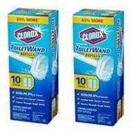 convenient clorox toiletwand refills: 20 disposable disinfecting cleaning heads logo