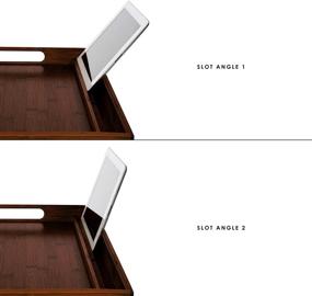 img 2 attached to 📺 Rossie Home Media Bed Tray: Удобный держатель для телефона, идеально подходит для ноутбуков и планшетов формата 17.3 дюйма - Эспрессо из бамбука - Стиль #78112