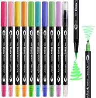 writech dual end brush pens: 10 blendable pastel colors for artists and beginner painters – fine and brush tips for coloring, drawing, calligraphy, journaling, sketching, and doodling logo