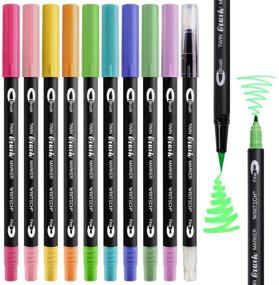 img 4 attached to Writech Dual End Brush Pens: 10 Blendable Pastel Colors for Artists and Beginner Painters – Fine and Brush Tips for Coloring, Drawing, Calligraphy, Journaling, Sketching, and Doodling