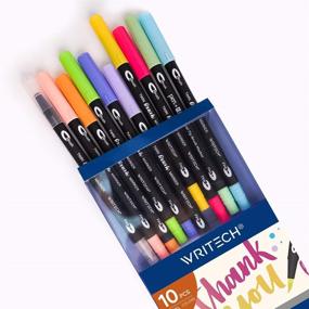 img 3 attached to Writech Dual End Brush Pens: 10 Blendable Pastel Colors for Artists and Beginner Painters – Fine and Brush Tips for Coloring, Drawing, Calligraphy, Journaling, Sketching, and Doodling