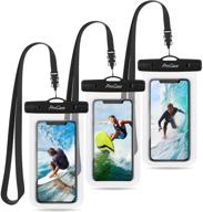 📱 procase universal waterproof pouch up to 7", cellphone dry bag underwater case for iphone 13 pro max/12/11 pro max/xs max/xr/8 plus/mini, galaxy s21 ultra a42, moto, pixel - pack of 3, clear logo