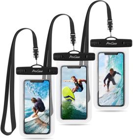 img 4 attached to 📱 ProCase Universal Waterproof Pouch up to 7", Cellphone Dry Bag Underwater Case for iPhone 13 Pro Max/12/11 Pro Max/Xs Max/XR/8 Plus/Mini, Galaxy S21 Ultra A42, Moto, Pixel - Pack of 3, Clear