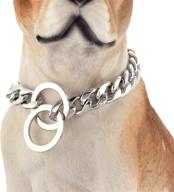 🐶 gzmzc dog chain collar: high polished stainless steel p chain leash collar for dogs - chew proof, heavy duty training collar logo