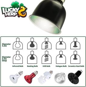 img 3 attached to 🦎 Lucky Herp Aluminum 5.5-inch Deep Dome Reptile Light Fixture for UVB Bulb and Basking Heat Bulb - Reptile Heat Lamp Fixture
