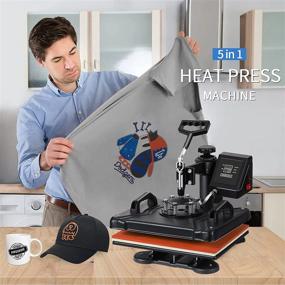 img 3 attached to 👕 SURPCOS 5 in 1 Heat Press Machine for T-Shirts - 12"x15" Digital Sublimation Printer with 360-Degree Swing Away Function - Ideal for Tshirt Printing, Hats, Mugs, Plates, Caps, Bottles